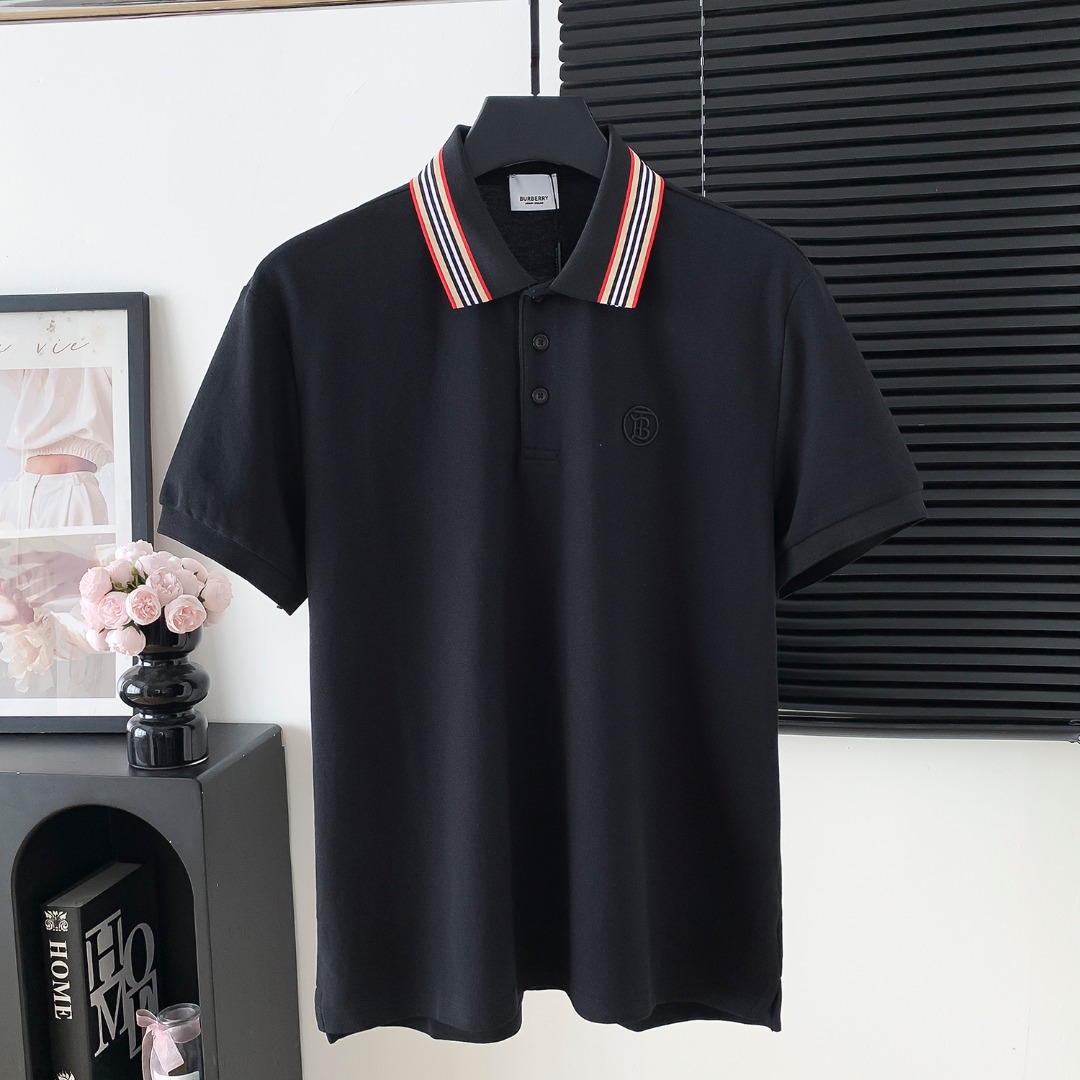 Número de estilo: M181 P100 POLO con logo de BURBERRY de manga corta El logo del logo es exquisito Tela original Camisa…