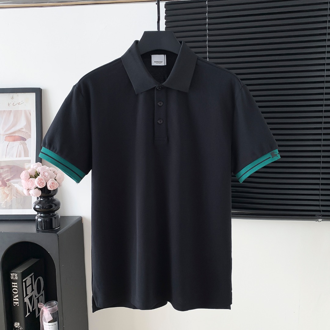 Número de estilo: M182 P100 POLO con el logotipo de BURBERRY de manga corta El logotipo del logotipo es exquisito Tela …