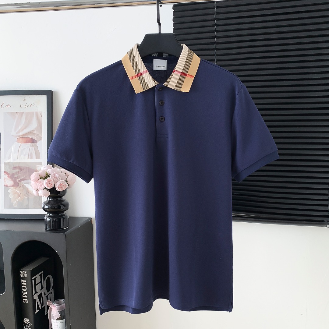 Número de estilo: M183 P100 POLO con logo de BURBERRY de manga corta El logo del logo es exquisito Tela original Camisa…