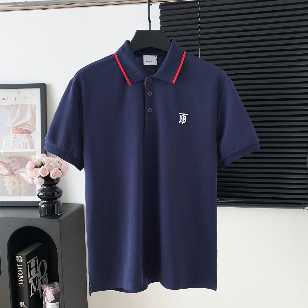 Número de estilo: M185 P100 POLO con logo de BURBERRY de manga corta El logo del logo es exquisito Tela original Camisa…