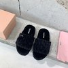 MiuMiu Designer Shoes Slippers Cowhide Horsehair Rubber Wool Fall/Winter Collection