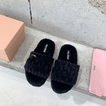 MiuMiu Designer
 Shoes Slippers Cowhide Horsehair Rubber Wool Fall/Winter Collection