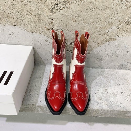 Ganni Western Boots, Retro Cowboy Style, Calfskin Leather, Fashionable and Durable 1 Ganni Western Boots, Retro Cowboy Style, Calfskin Leather, Fashionable and Durable