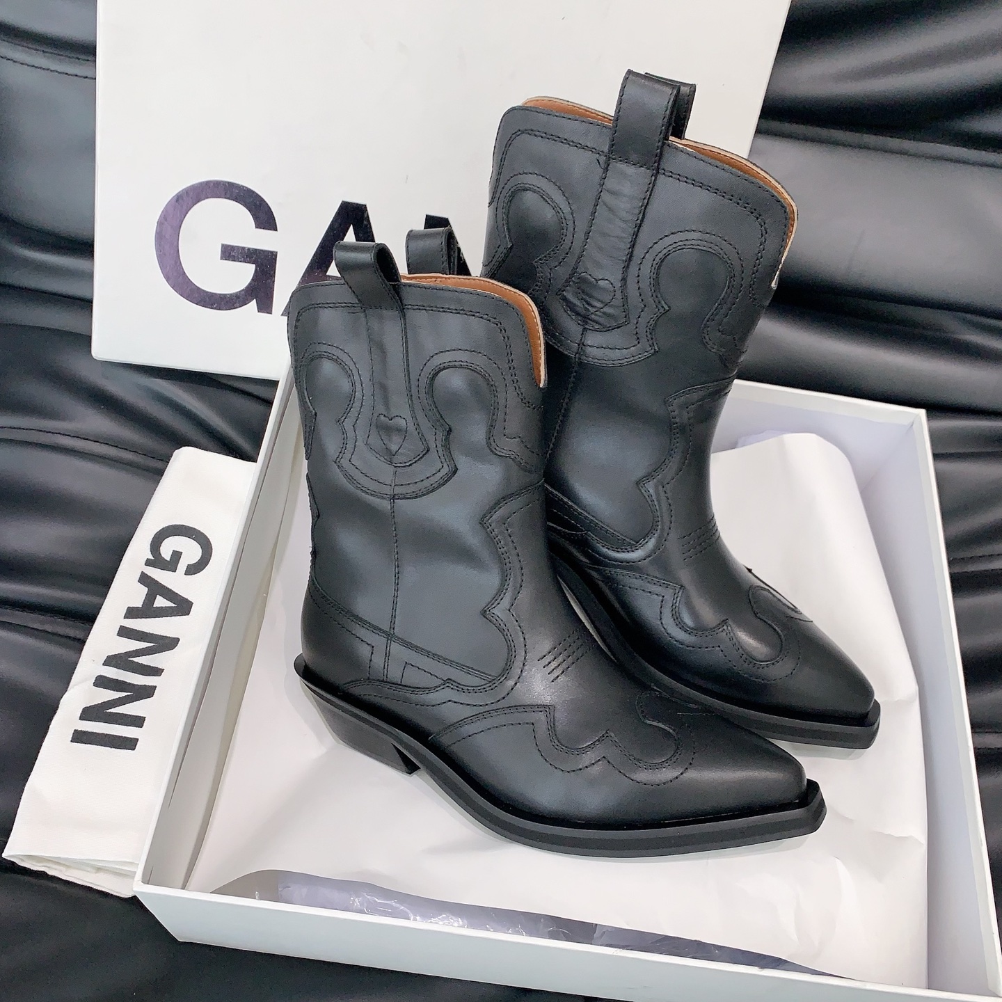 Stylish Ganni Western Cowboy Boots for Fall and Winter Collection