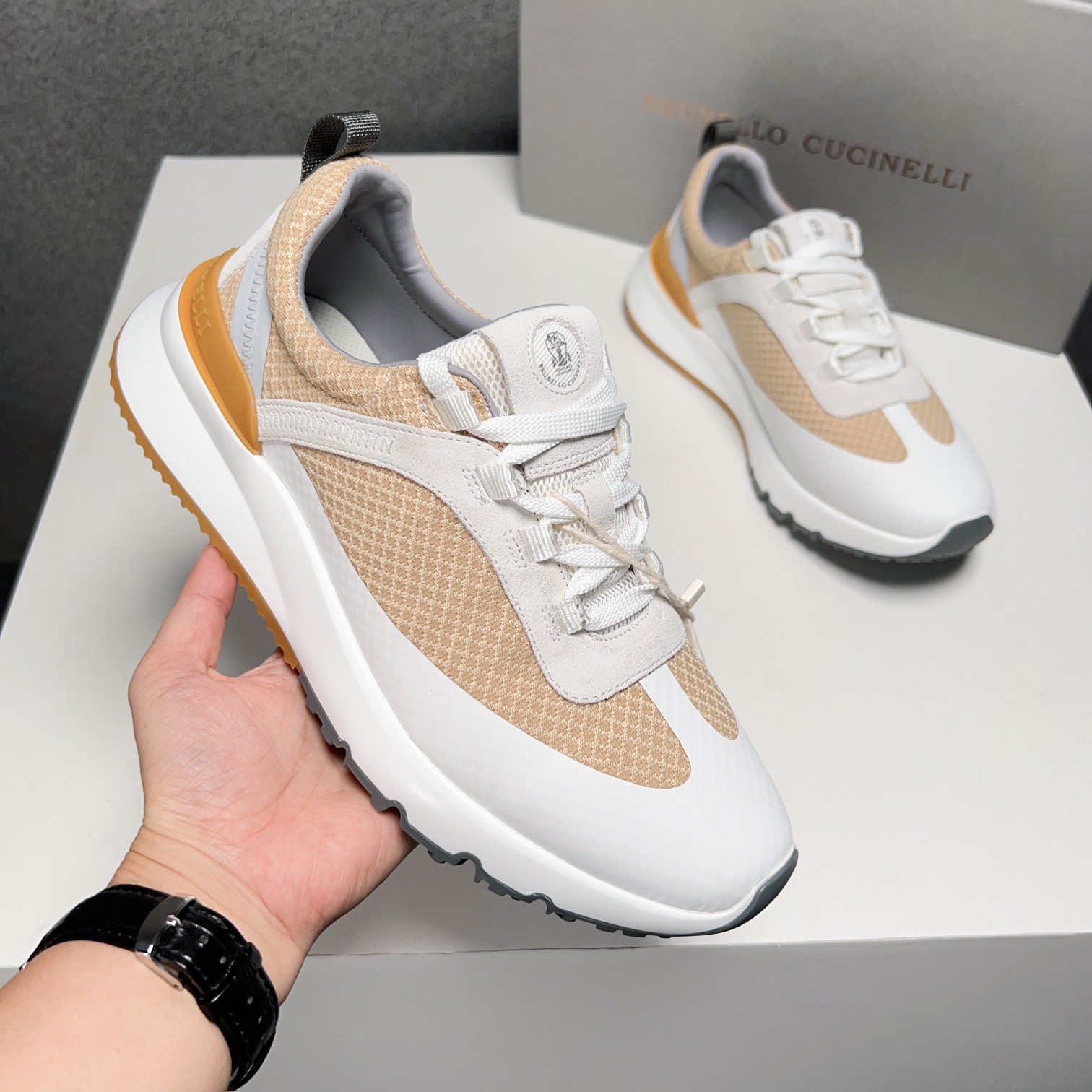 BC Nuevo Brunello Cucinell* Mixed Colour Knit Low Top Sneakers Precio oficial RMB, Los hilos clásico