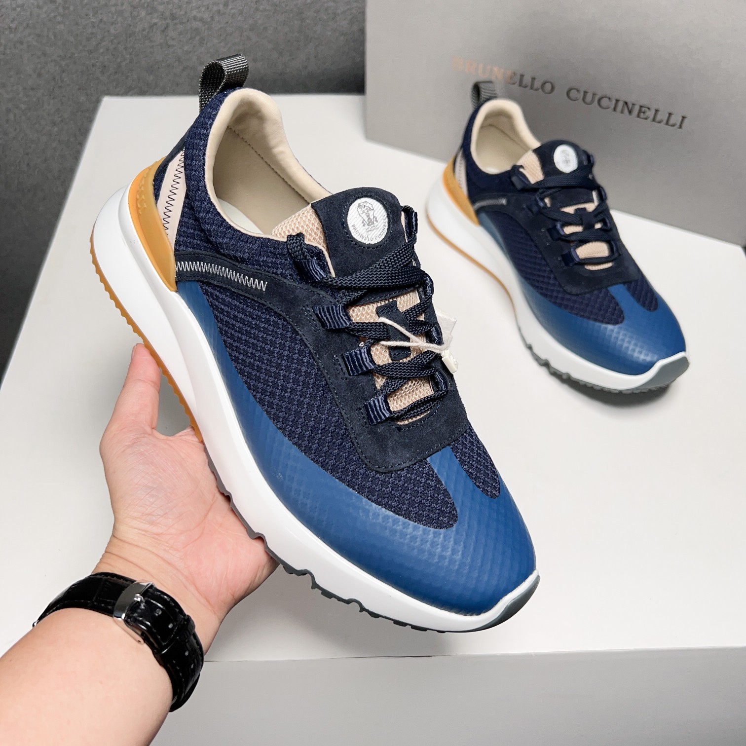 BC Nuevo Brunello Cucinell* Mixed Colour Knit Low Top Sneakers Precio oficial RMB, Los hilos clásico