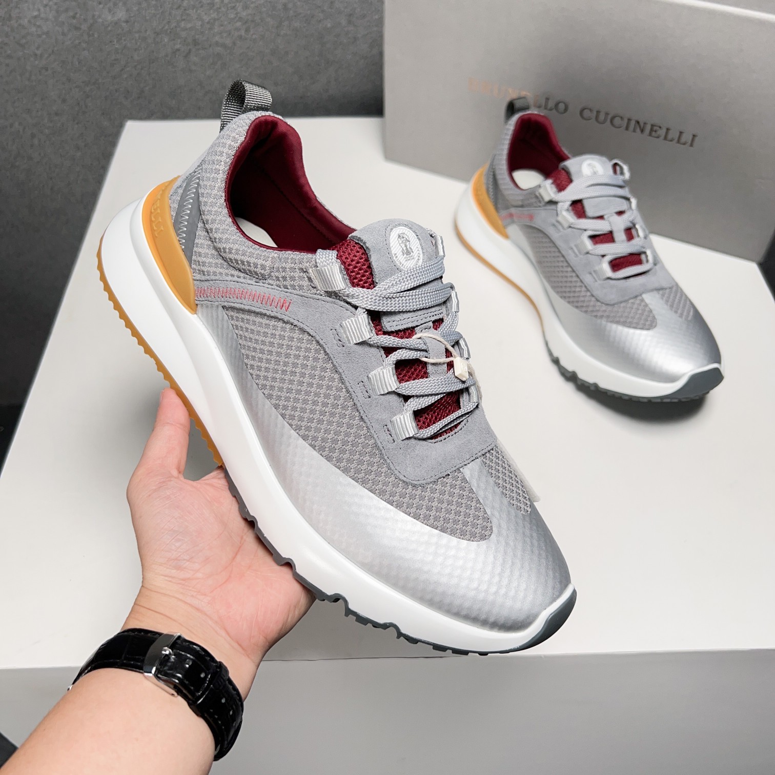 BC Nuevo Brunello Cucinell* Mixed Colour Knit Low Top Sneakers Precio oficial RMB, Los hilos clásico