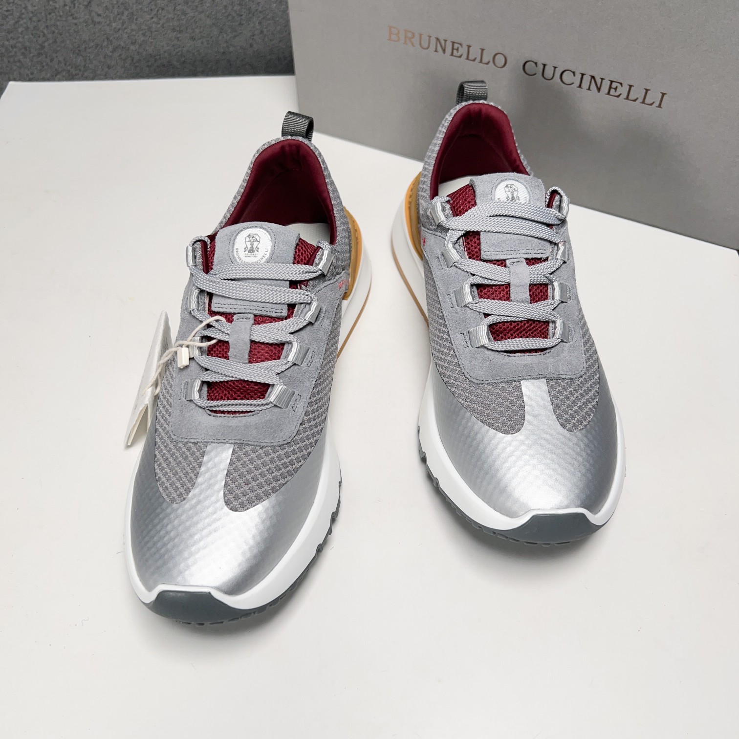 BC Nuevo Brunello Cucinell* Mixed Colour Knit Low Top Sneakers Precio oficial RMB, Los hilos clásico