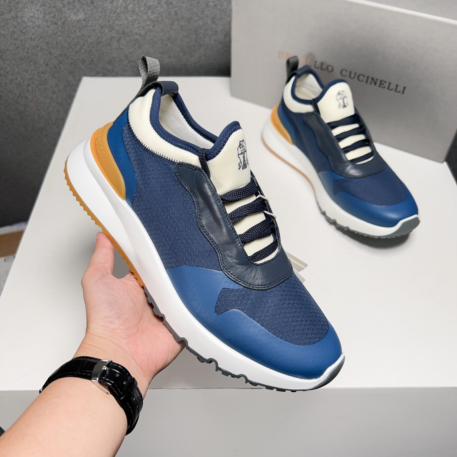 BC Nuevo Brunello Cucinell* Mixed Colour Knit Low Top Sneakers Precio oficial RMB, Los hilos clásico