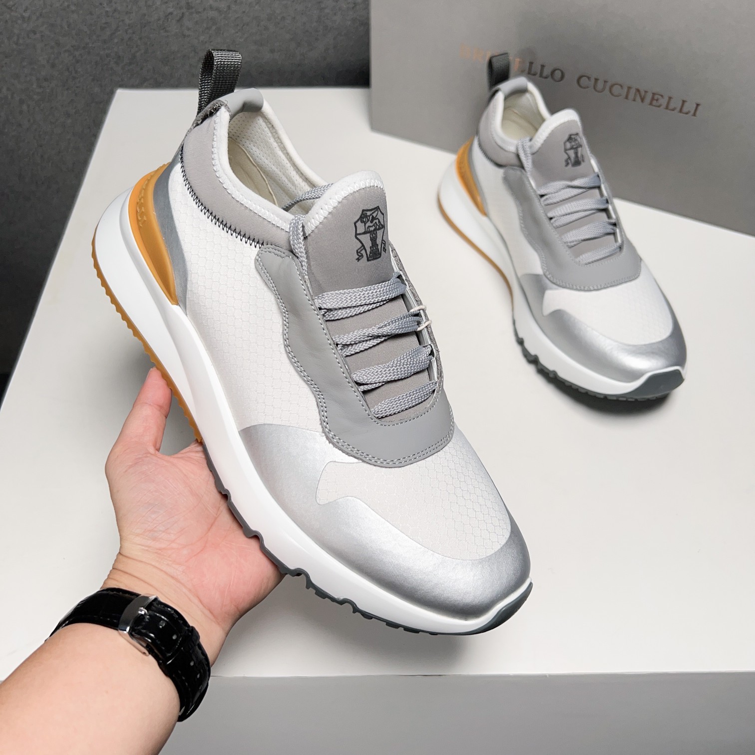 BC Nuevo Brunello Cucinell* Mixed Colour Knit Low Top Sneakers Precio oficial RMB, Los hilos clásico