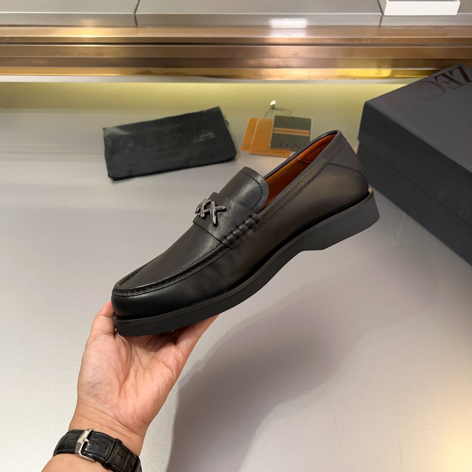 460Ermenegildo zegna Zegna nuevo Garonne Flex zapatos de cuero de los hombres Inevitable un modelo d