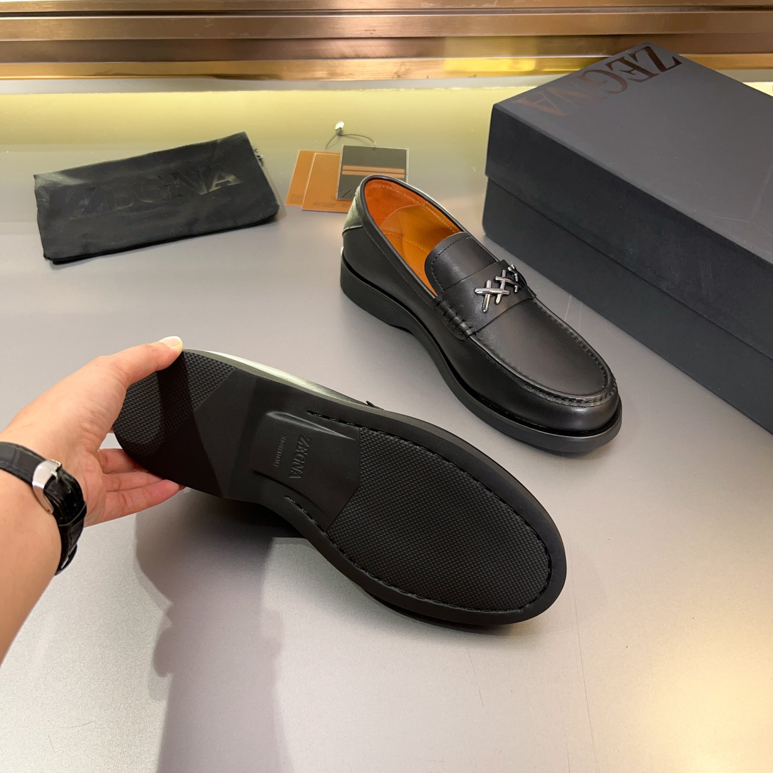 460Ermenegildo zegna Zegna nuevo Garonne Flex zapatos de cuero de los hombres Inevitable un modelo d