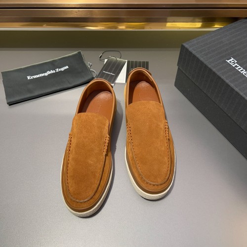 Ermenegildo Zegna Garonne Flex Suede Leather Loafers - Comfort & Style