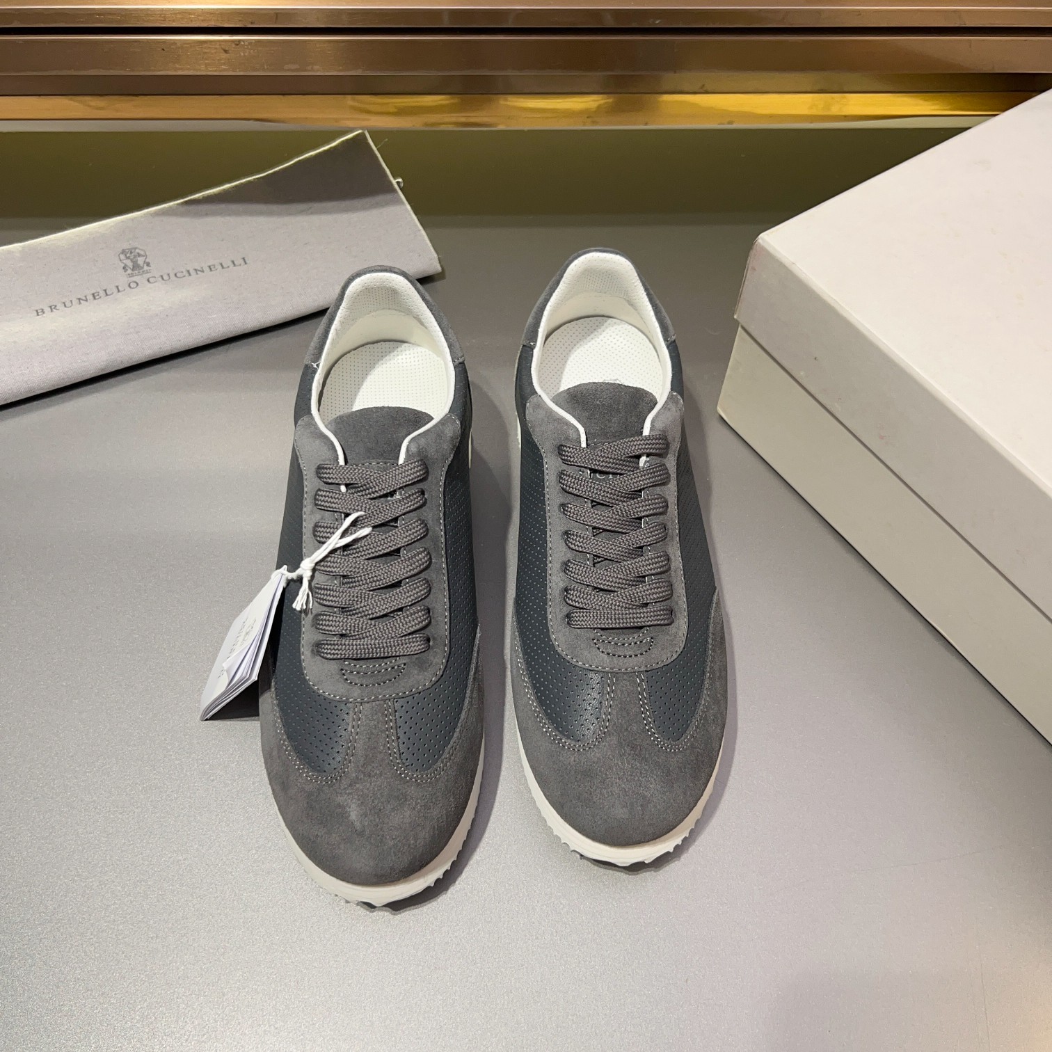 Brunello Cucinelli Men's Suede & Leather Lace-Up Sneakers - Comfortable & Stylish 1 Brunello Cucinelli Men's Suede & Leather Lace-Up Sneakers - Comfortable & Stylish