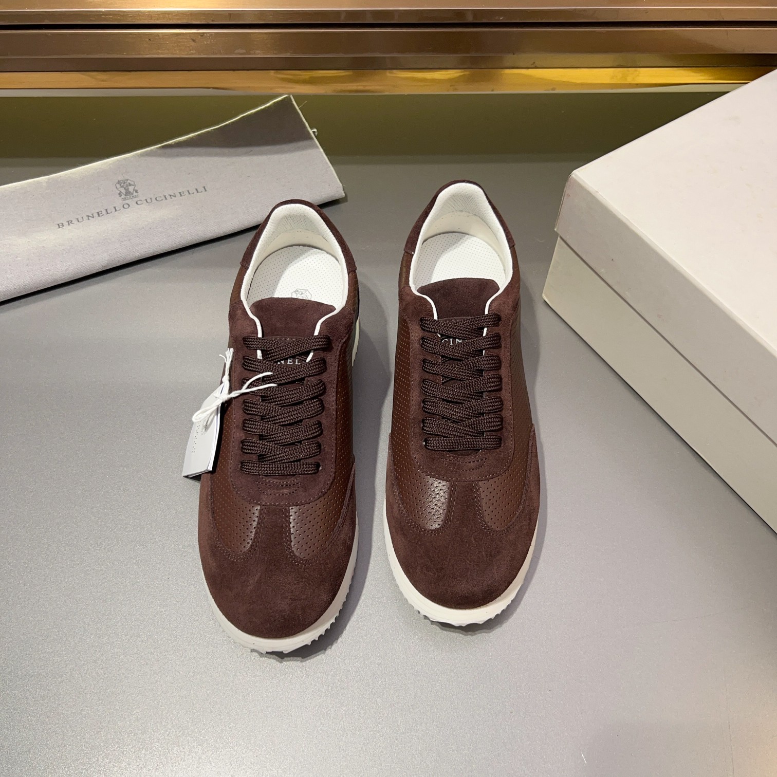 Brunello Cucinelli Men's Leather & Suede Lace-Up Casual Sneakers 2 a1713353686514 0314