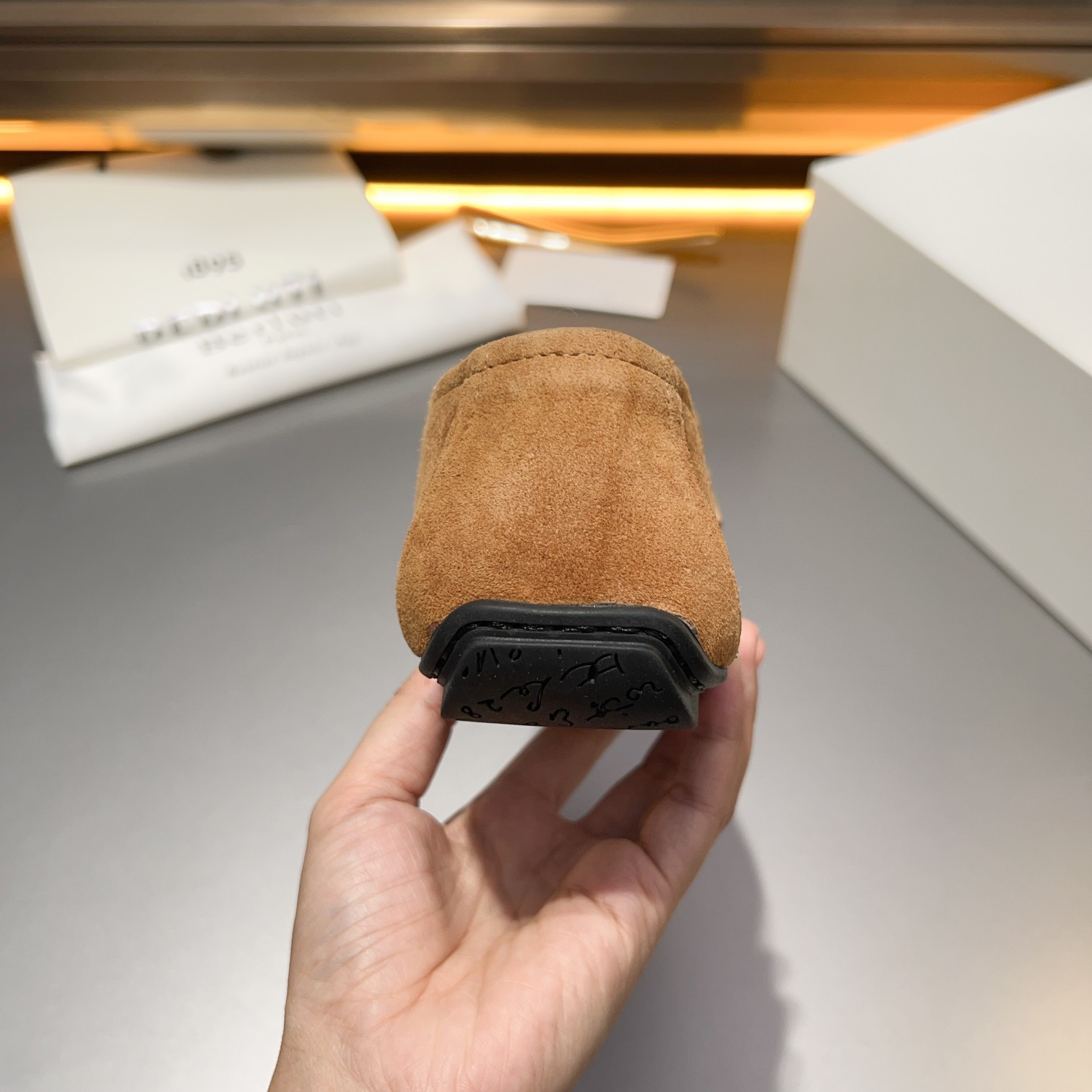 Berluti/Bruti Eden Scritto gráfico de cuero penny loafers modelos de los hombres slip-on, hecha de c