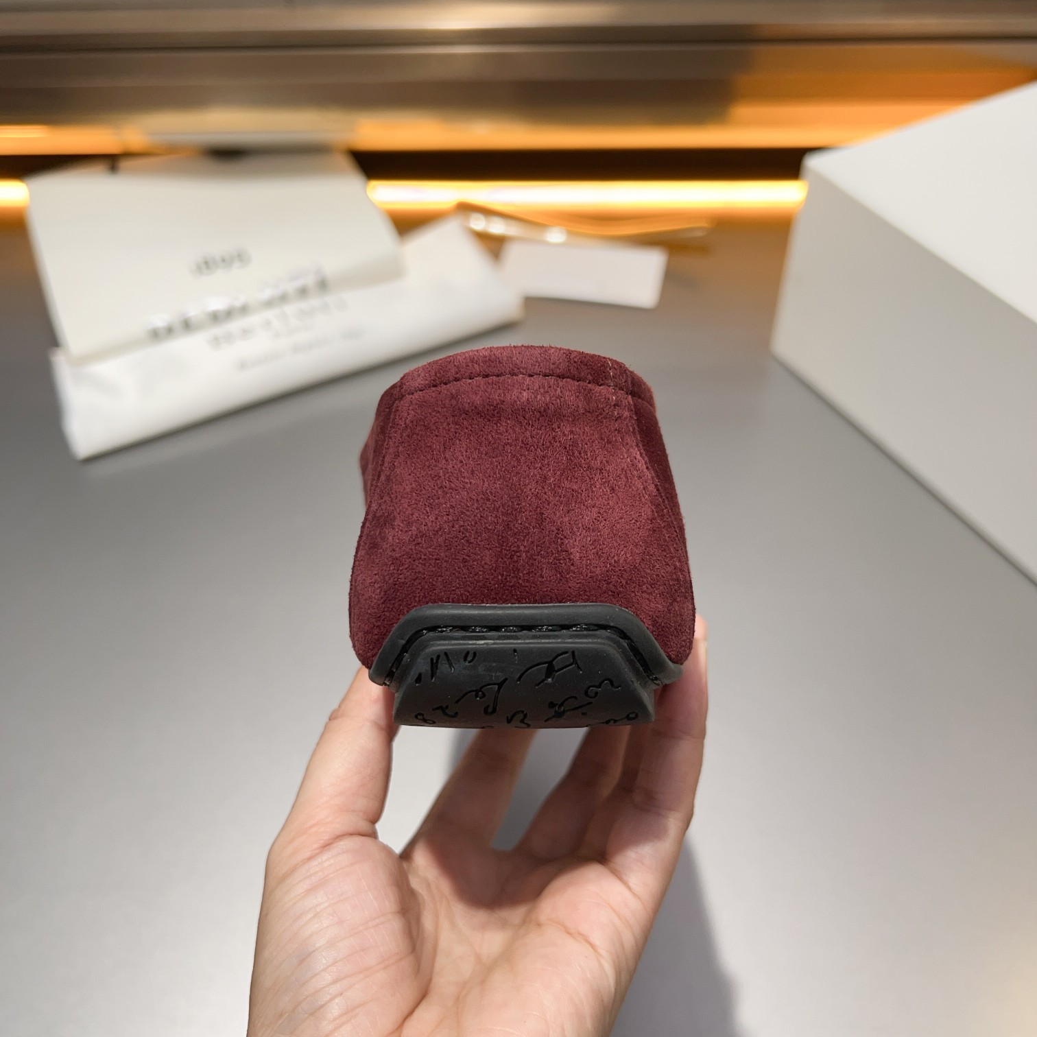Berluti/Bruti Eden Scritto gráfico de cuero penny loafers modelos de los hombres slip-on, hecha de c