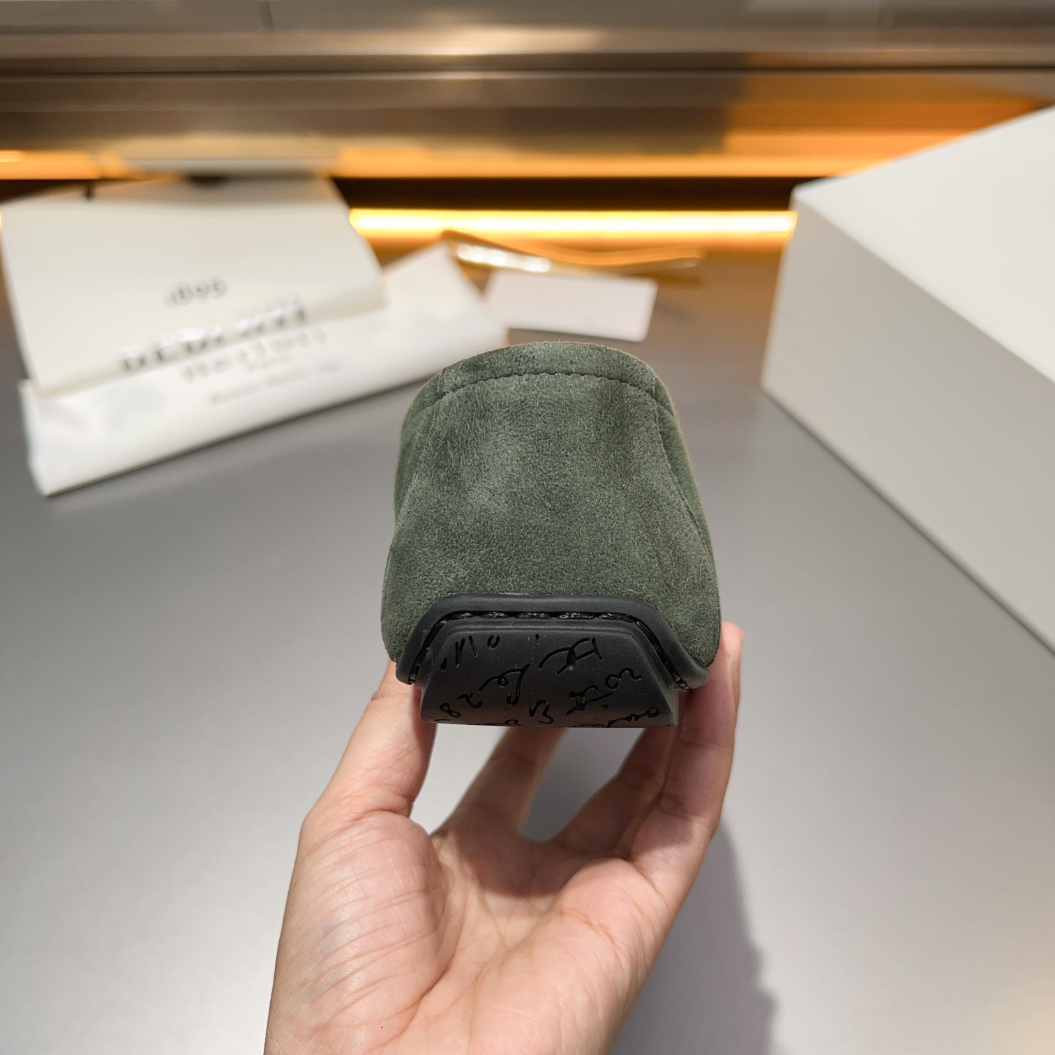 Berluti/Bruti Eden Scritto gráfico de cuero penny loafers modelos de los hombres slip-on, hecha de c