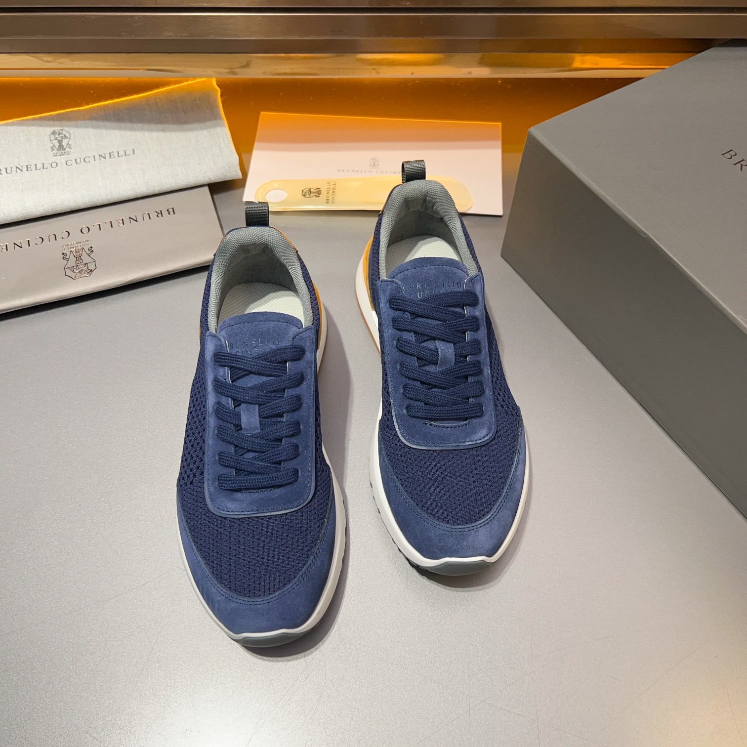 Brunello Cucinelli Primavera/Verano Nuevo Bloque de color de los zapatos de los hombres del tablero 