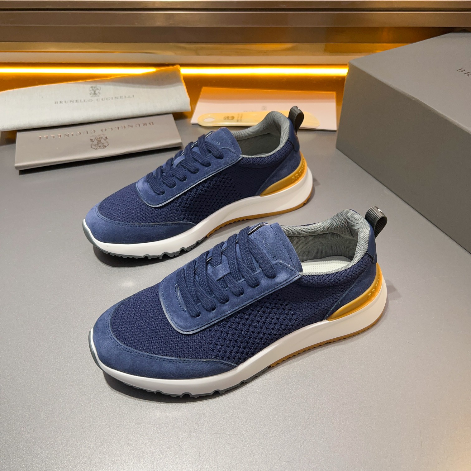 Brunello Cucinelli Primavera/Verano Nuevo Bloque de color de los zapatos de los hombres del tablero 