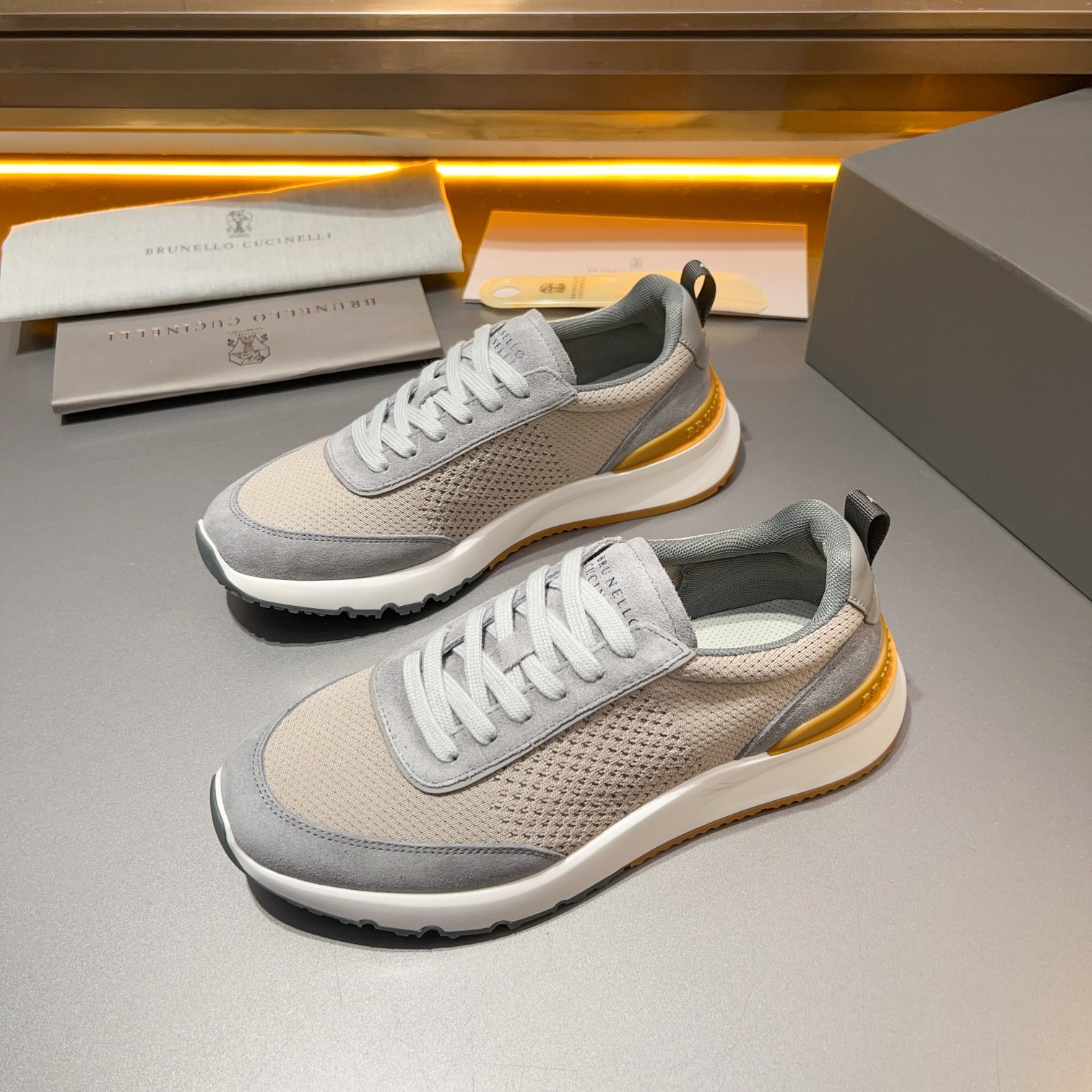 Brunello Cucinelli Primavera/Verano Nuevo Bloque de color de los zapatos de los hombres del tablero 