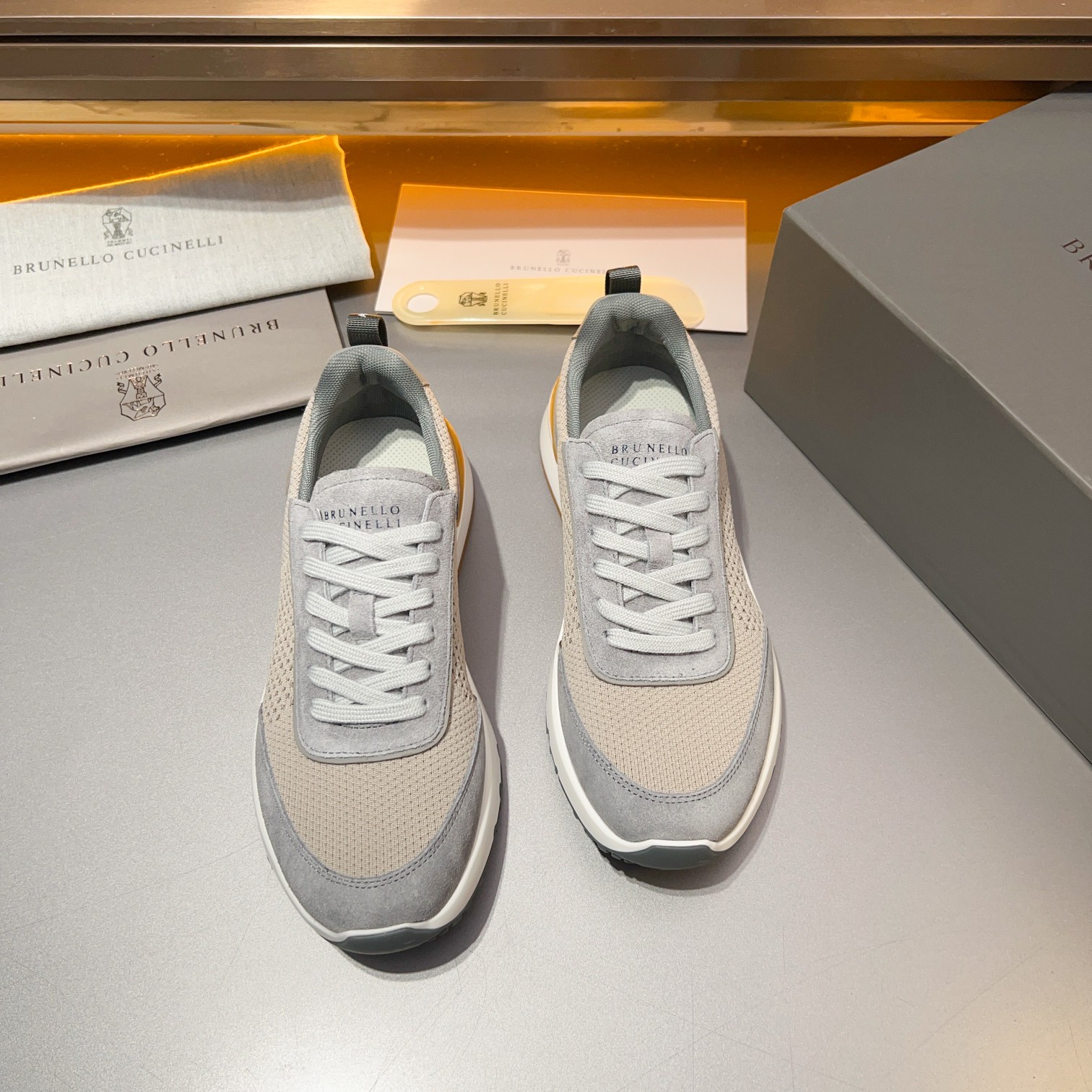 Brunello Cucinelli Primavera/Verano Nuevo Bloque de color de los zapatos de los hombres del tablero 