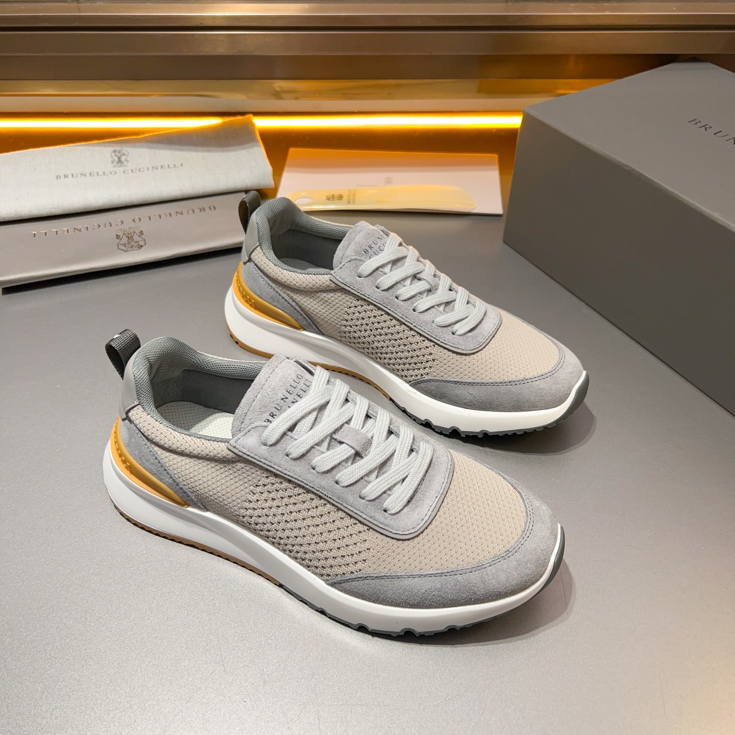 Brunello Cucinelli Primavera/Verano Nuevo Bloque de color de los zapatos de los hombres del tablero 