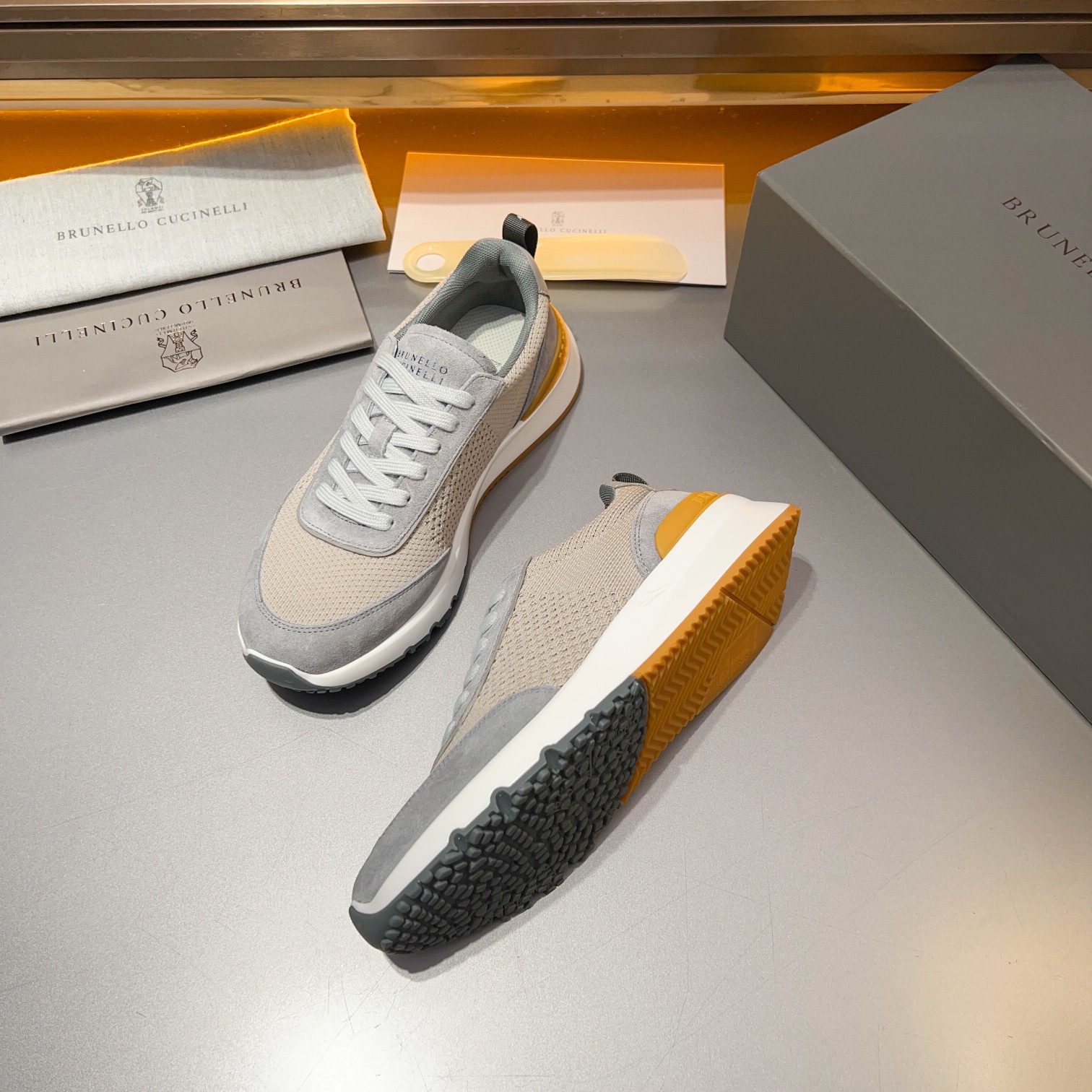 Brunello Cucinelli Primavera/Verano Nuevo Bloque de color de los zapatos de los hombres del tablero 