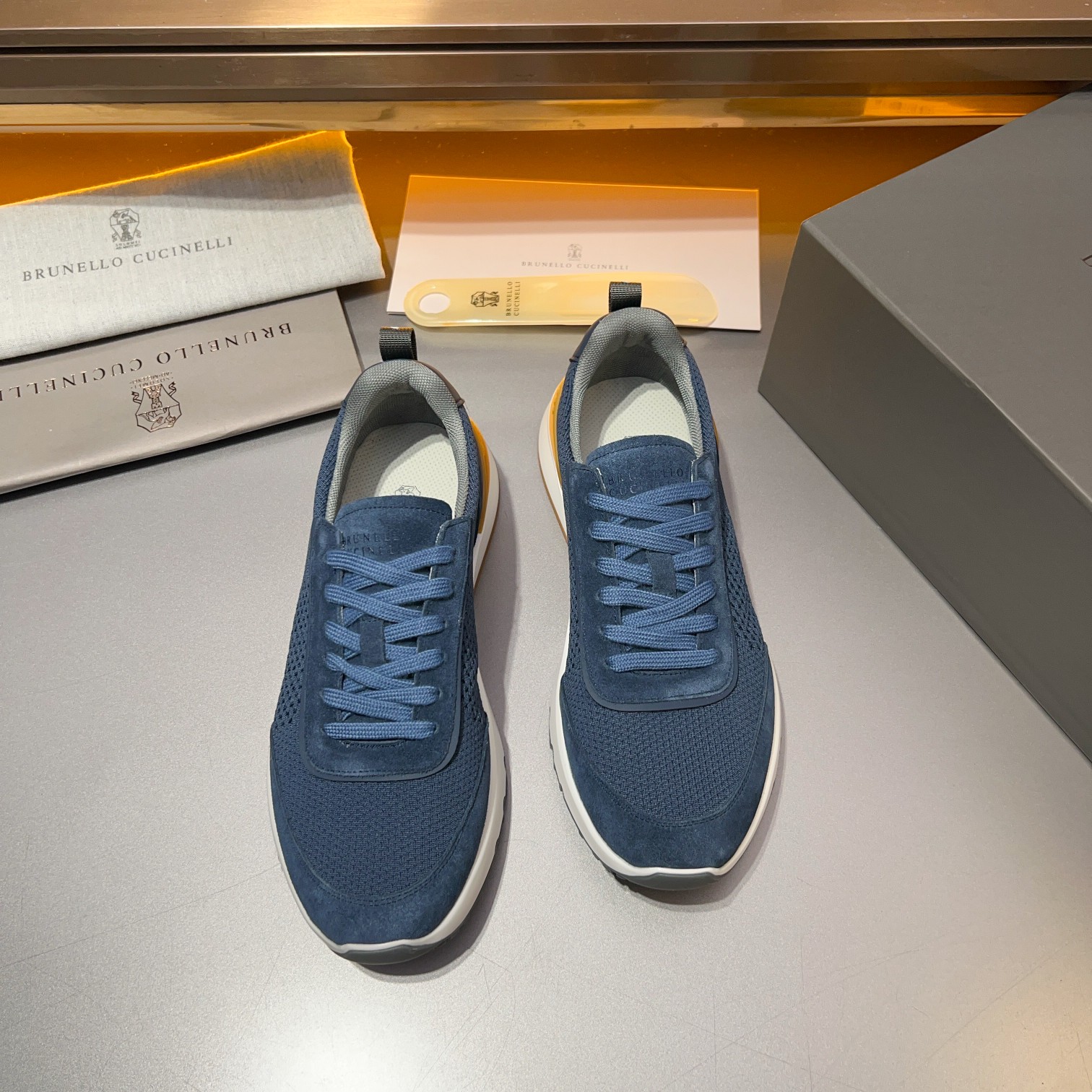 Brunello Cucinelli Primavera/Verano Nuevo Bloque de color de los zapatos de los hombres del tablero 