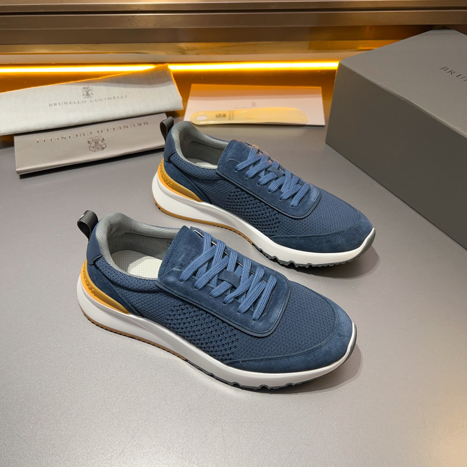 Brunello Cucinelli Primavera/Verano Nuevo Bloque de color de los zapatos de los hombres del tablero 