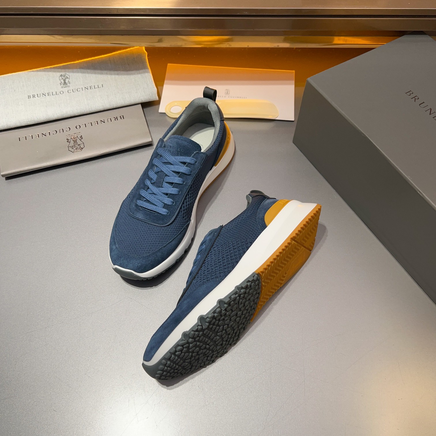 Brunello Cucinelli Primavera/Verano Nuevo Bloque de color de los zapatos de los hombres del tablero 