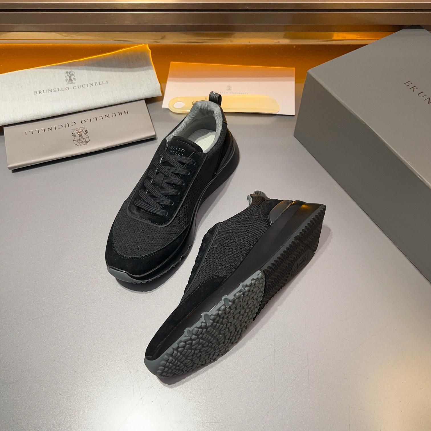 Brunello Cucinelli Primavera/Verano Nuevo Bloque de color de los zapatos de los hombres del tablero 