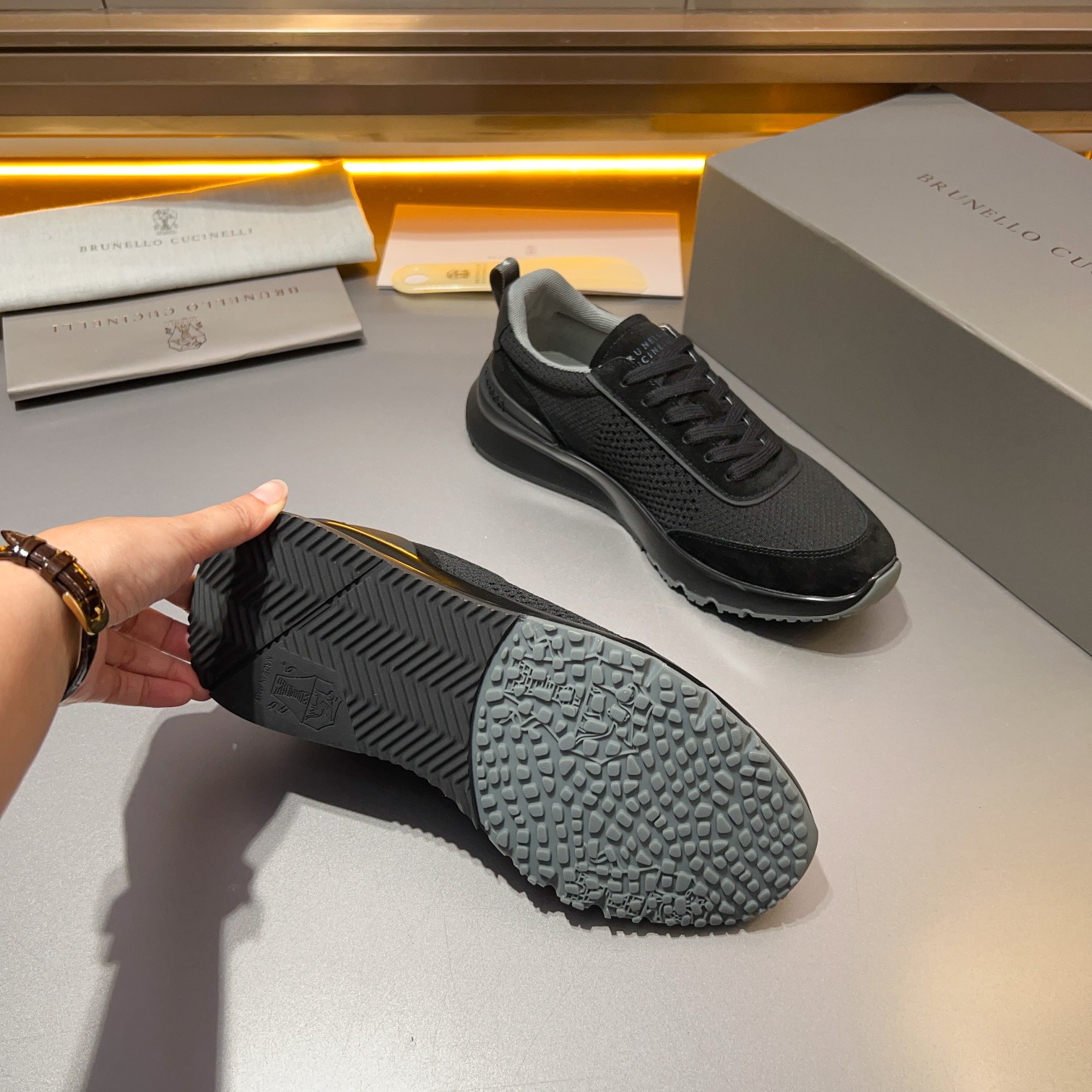 Brunello Cucinelli Primavera/Verano Nuevo Bloque de color de los zapatos de los hombres del tablero 