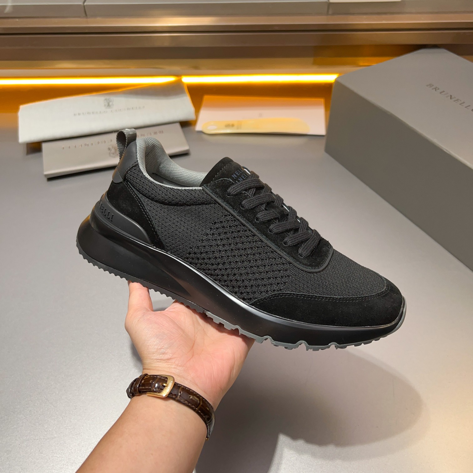 Brunello Cucinelli Primavera/Verano Nuevo Bloque de color de los zapatos de los hombres del tablero 