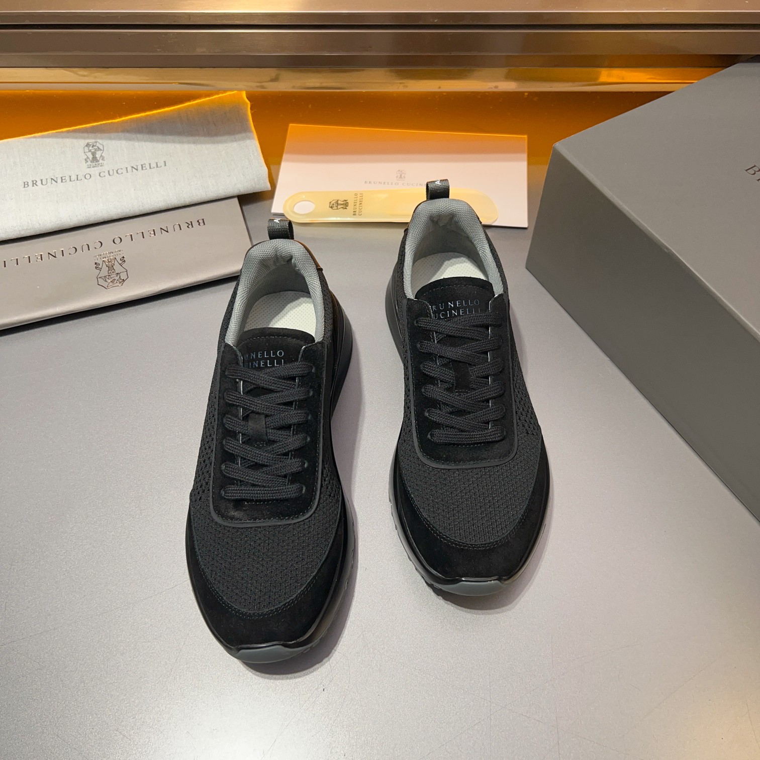 Brunello Cucinelli Primavera/Verano Nuevo Bloque de color de los zapatos de los hombres del tablero 