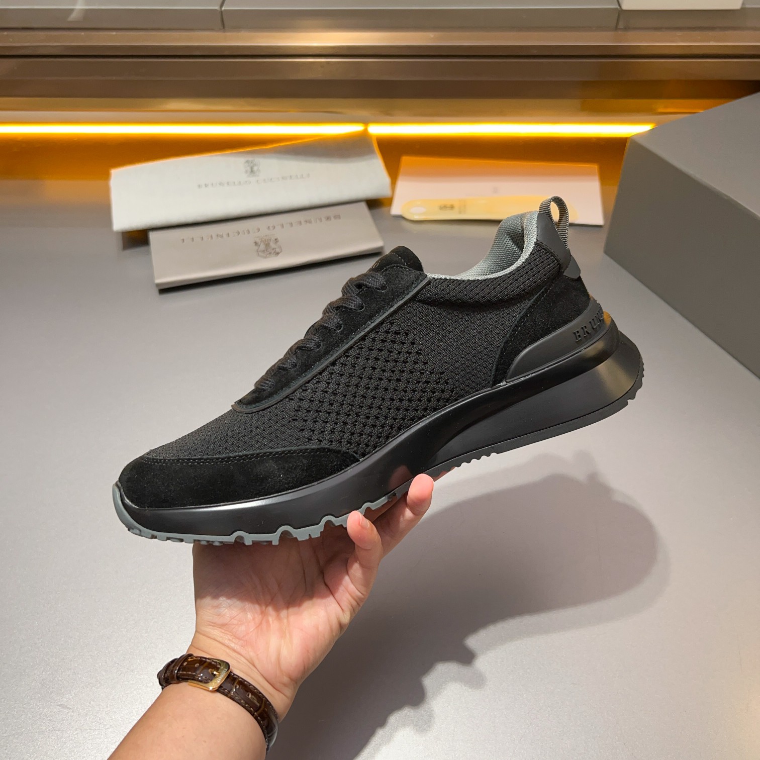 Brunello Cucinelli Primavera/Verano Nuevo Bloque de color de los zapatos de los hombres del tablero 