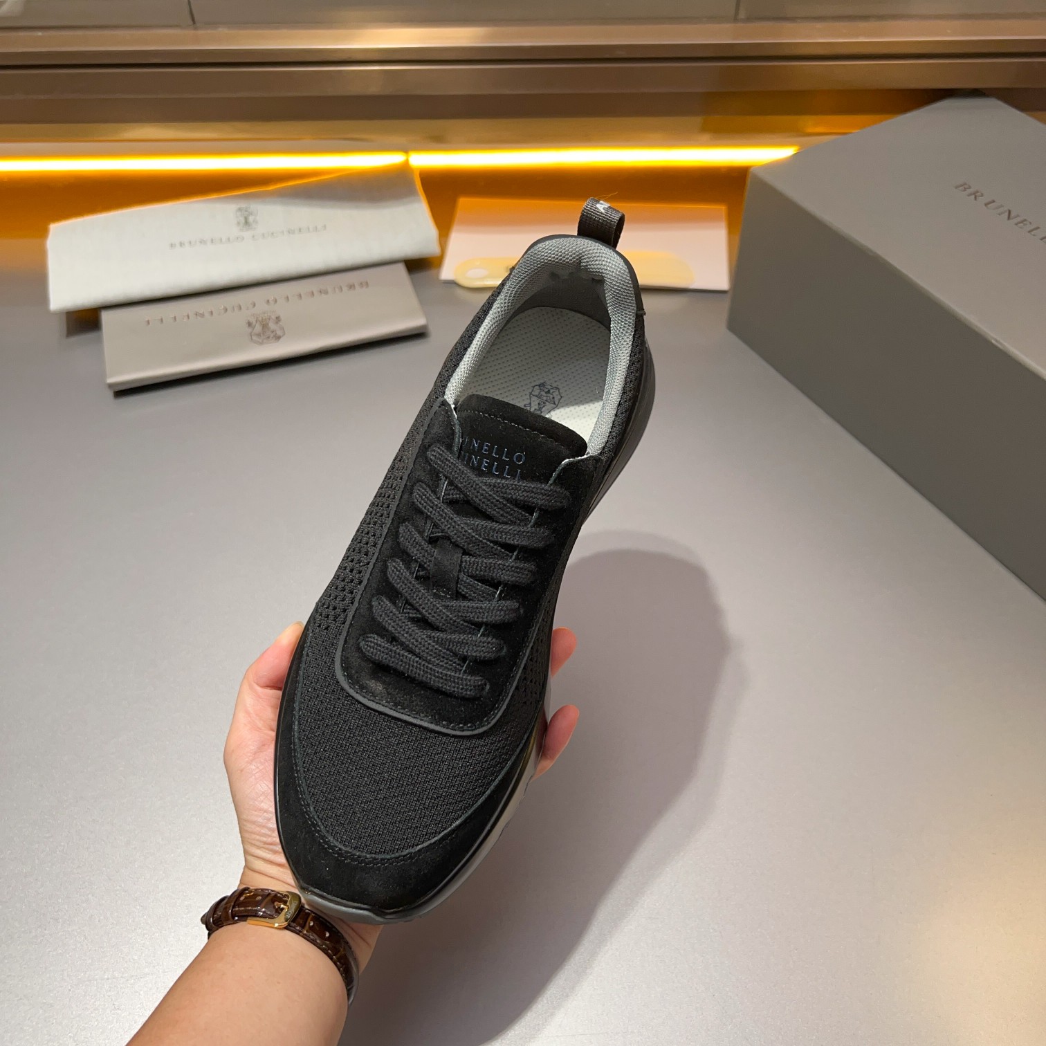 Brunello Cucinelli Primavera/Verano Nuevo Bloque de color de los zapatos de los hombres del tablero 