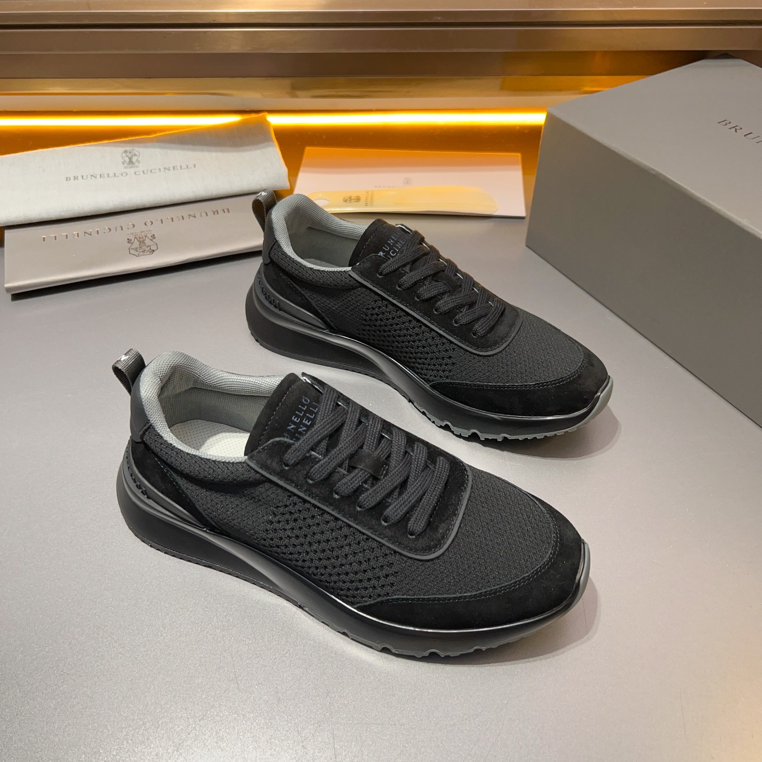 Brunello Cucinelli Primavera/Verano Nuevo Bloque de color de los zapatos de los hombres del tablero 