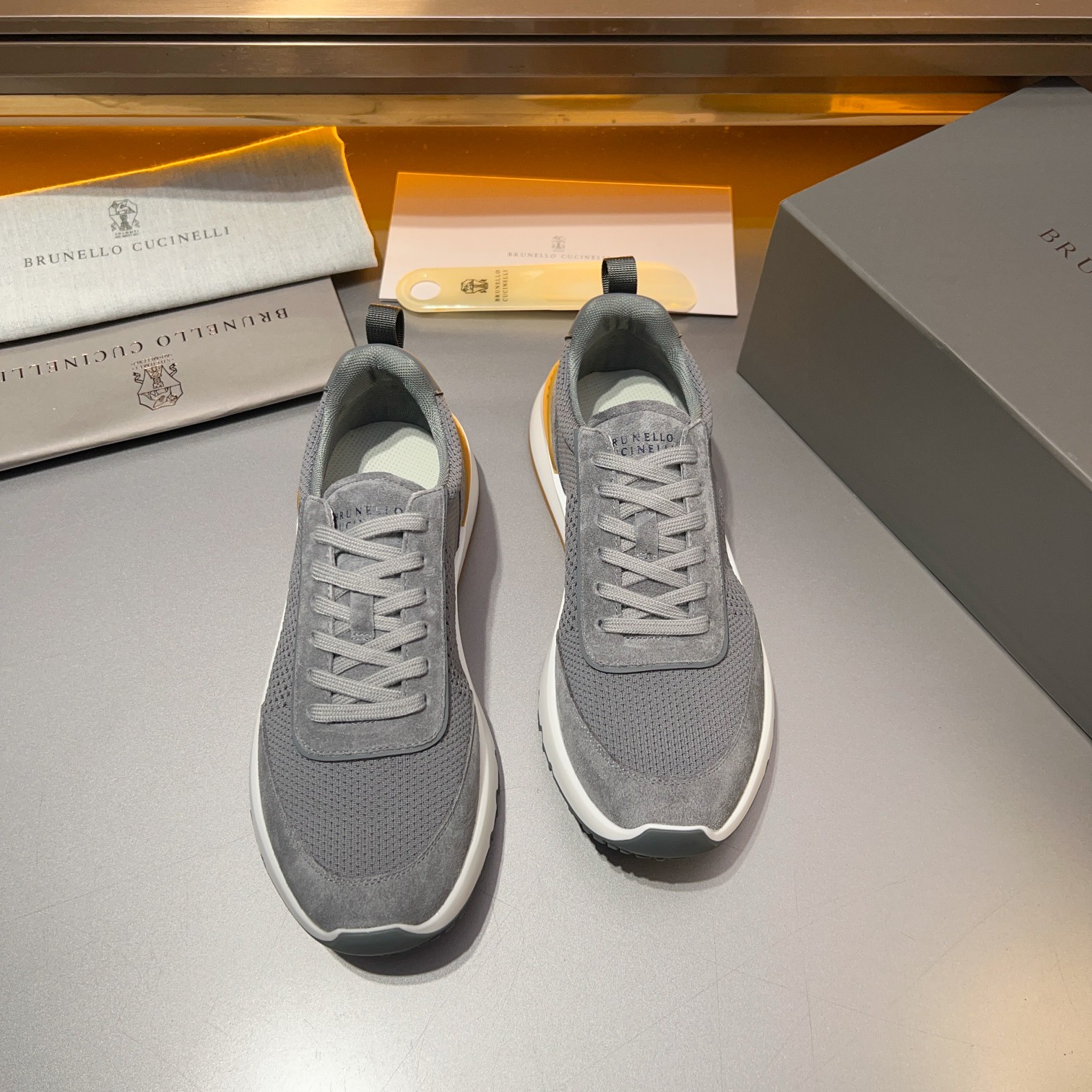 Brunello Cucinelli Primavera/Verano Nuevo Bloque de color de los zapatos de los hombres del tablero 