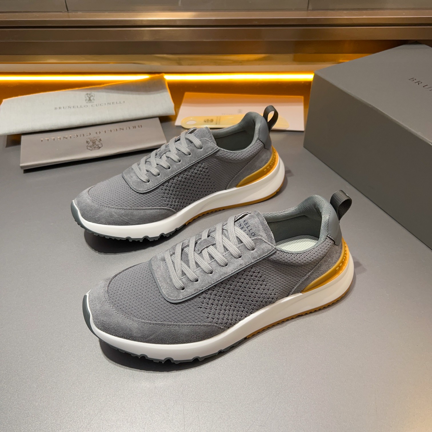 Brunello Cucinelli Primavera/Verano Nuevo Bloque de color de los zapatos de los hombres del tablero 