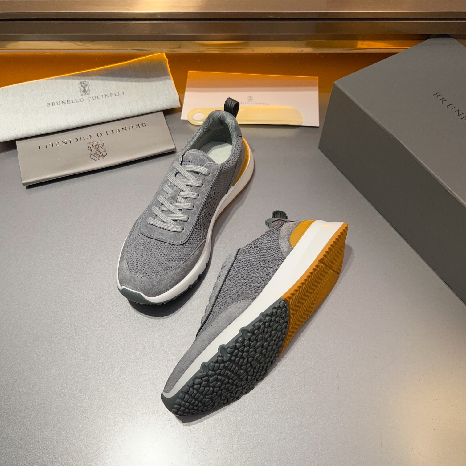 Brunello Cucinelli Primavera/Verano Nuevo Bloque de color de los zapatos de los hombres del tablero 