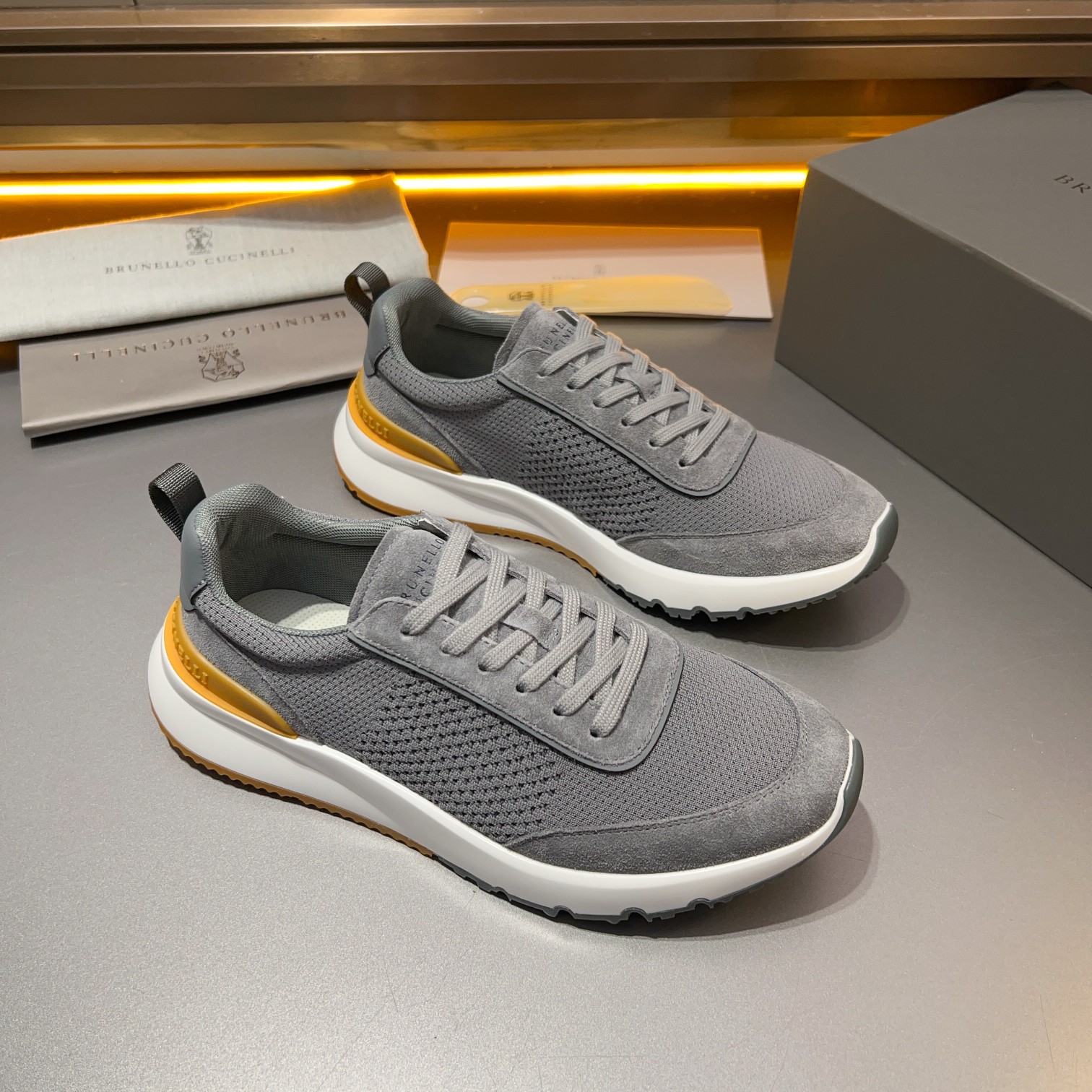 Brunello Cucinelli Primavera/Verano Nuevo Bloque de color de los zapatos de los hombres del tablero 