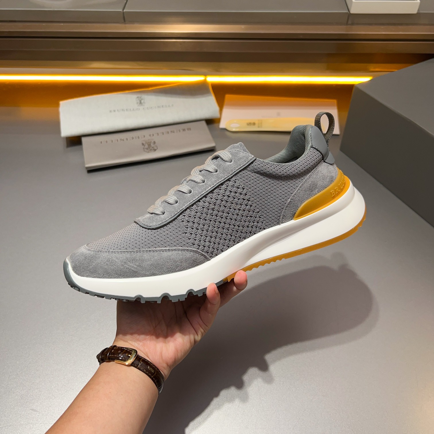 Brunello Cucinelli Primavera/Verano Nuevo Bloque de color de los zapatos de los hombres del tablero 