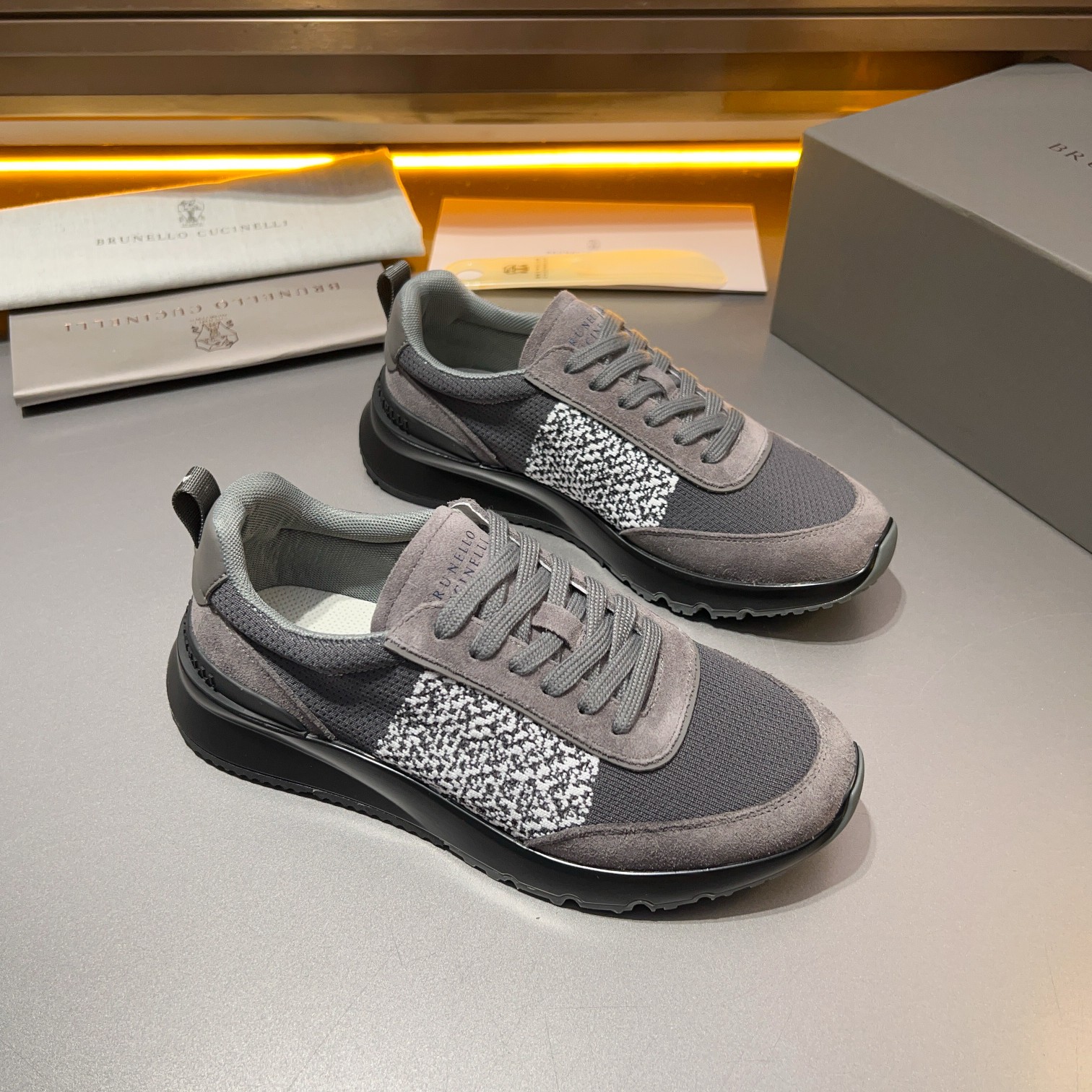 Brunello Cucinelli Primavera/Verano Nuevo Bloque de color de los zapatos de los hombres del tablero 