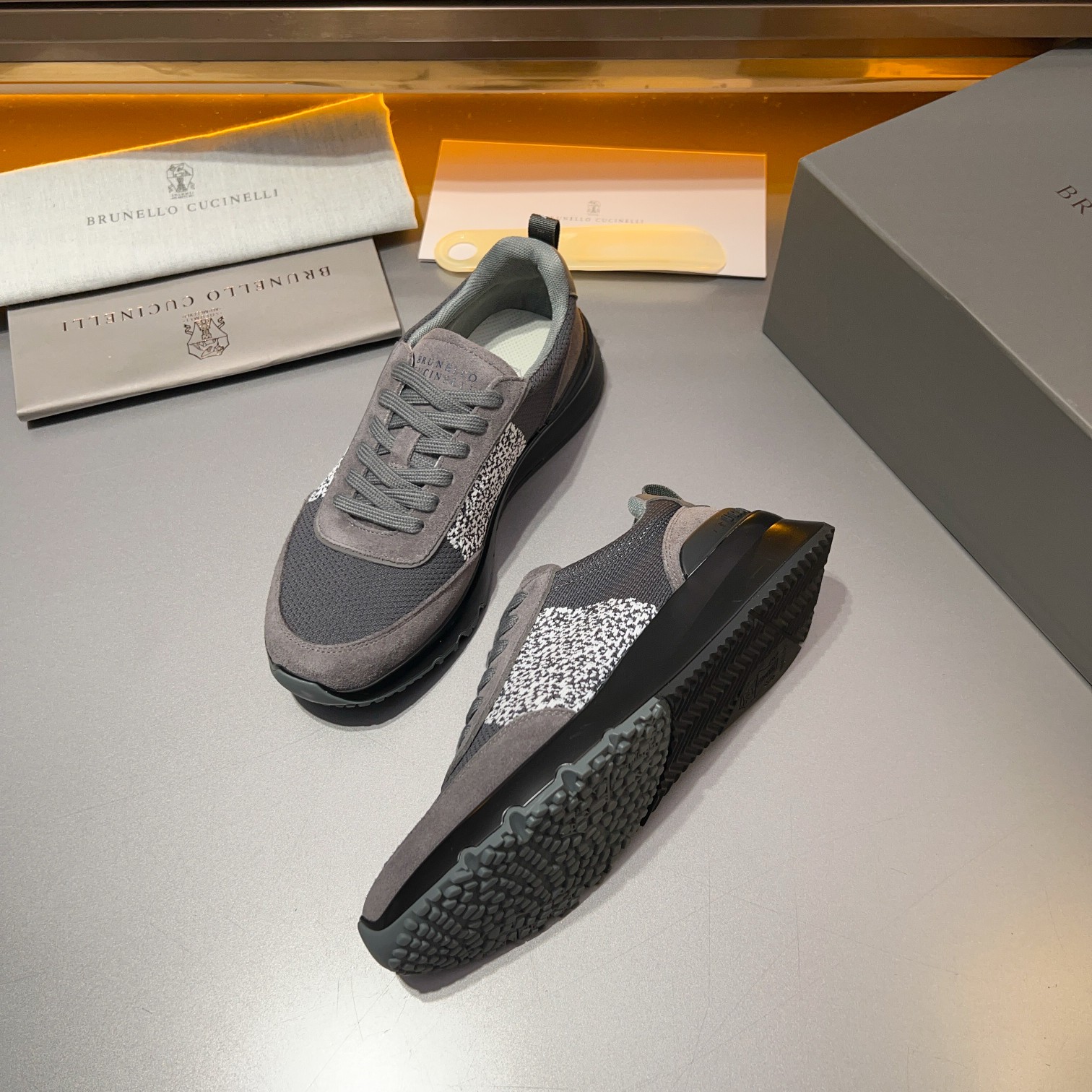 Brunello Cucinelli Primavera/Verano Nuevo Bloque de color de los zapatos de los hombres del tablero 