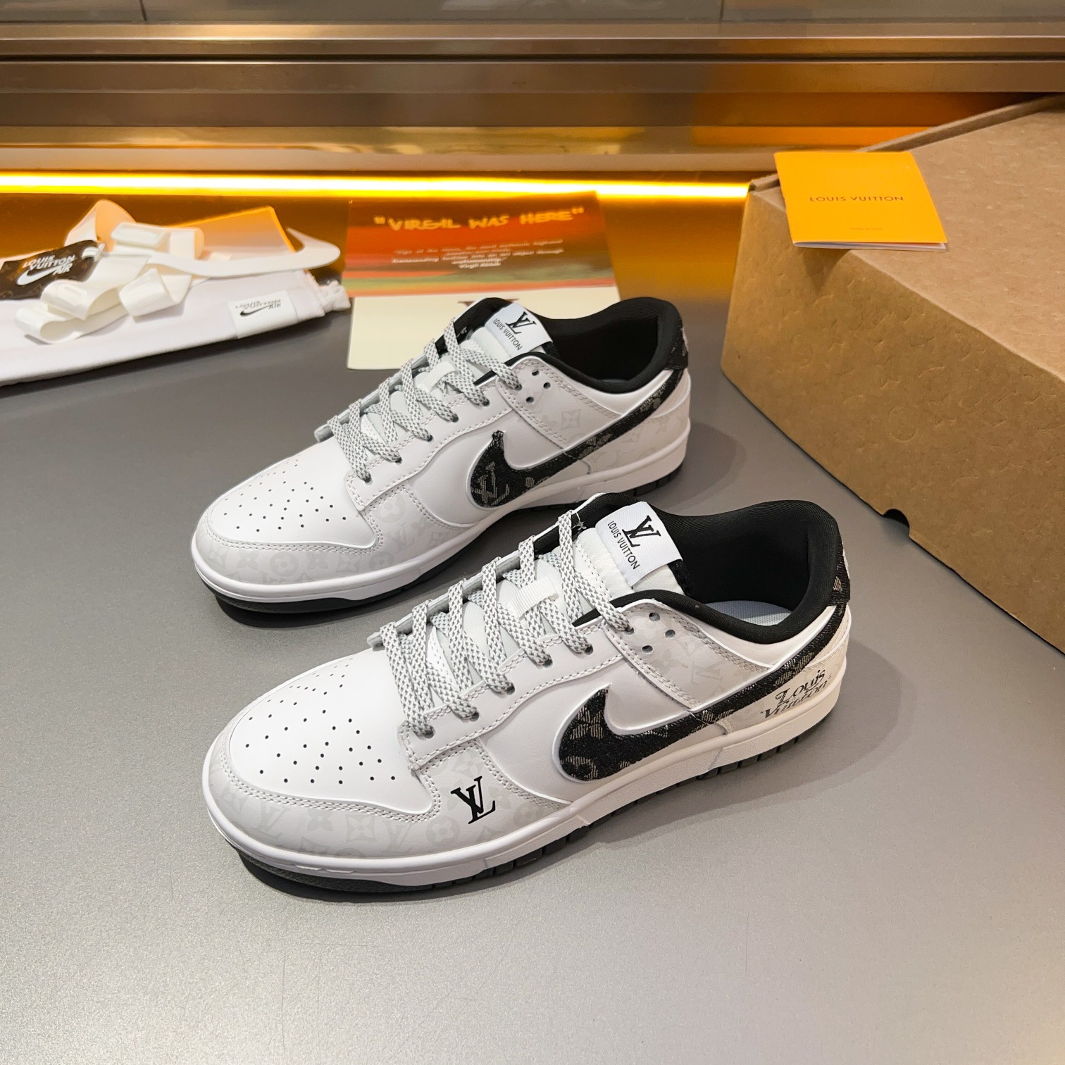 L.v* X nike de marca compartida están confeccionadas en piel de vacuno con cabeza empalmada con orig