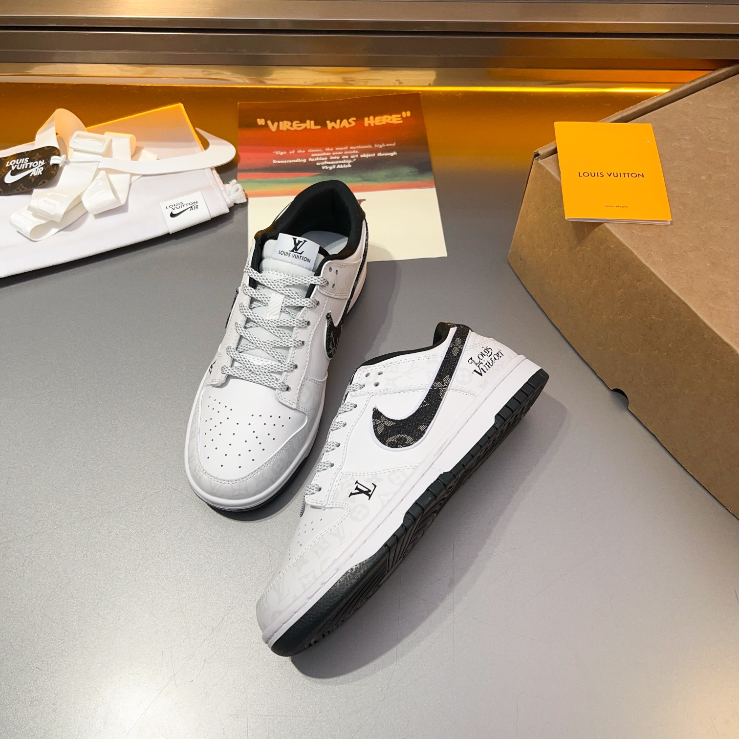 L.v* X nike de marca compartida están confeccionadas en piel de vacuno con cabeza empalmada con orig