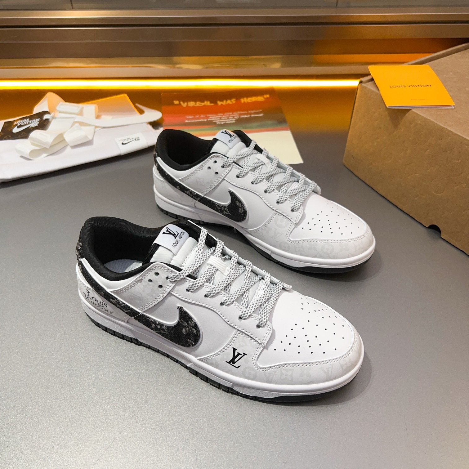 L.v* X nike de marca compartida están confeccionadas en piel de vacuno con cabeza empalmada con orig