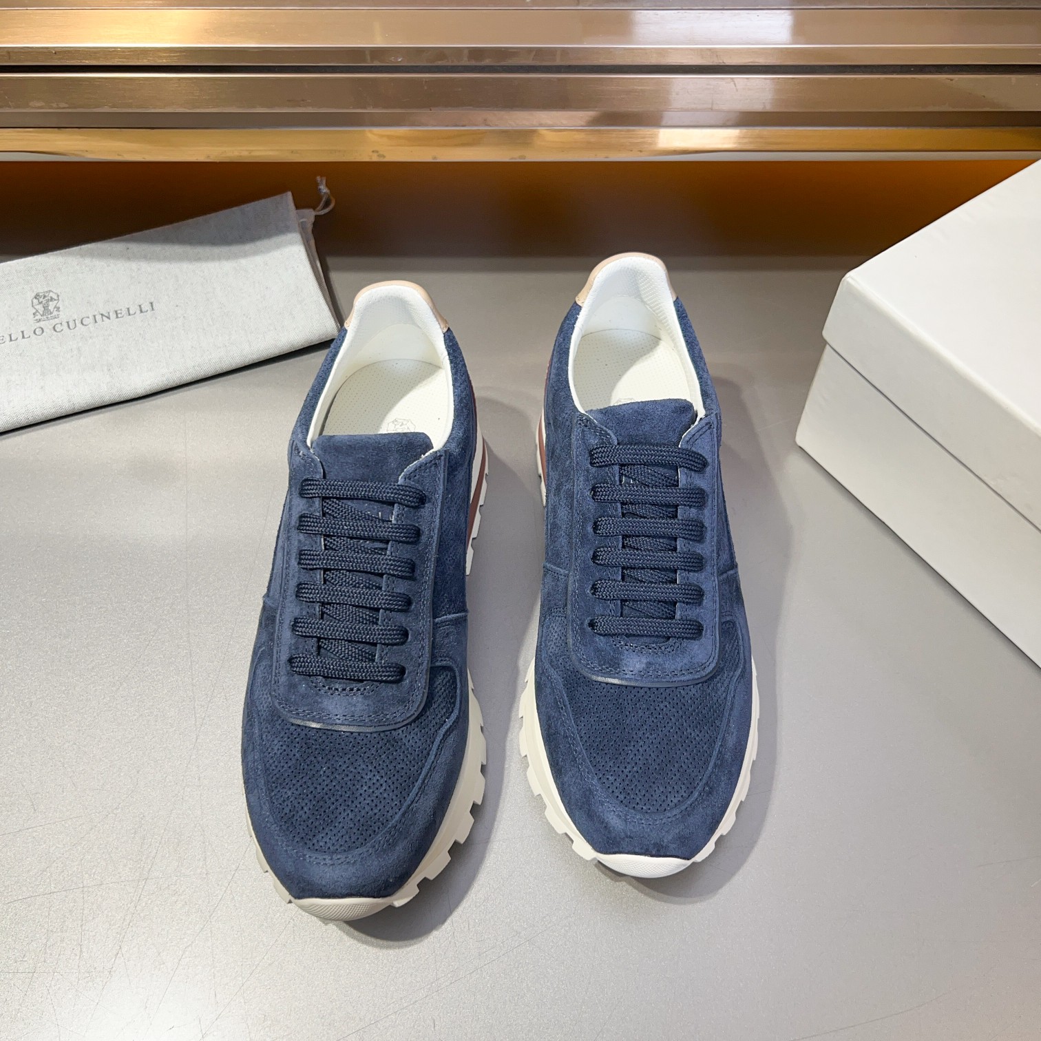 . Dongguan Goods BRUNELLO CUCINELLI/BC Nuevo Hombre Pantalones de algodón Tweed Gum Bottom Zapatos Z