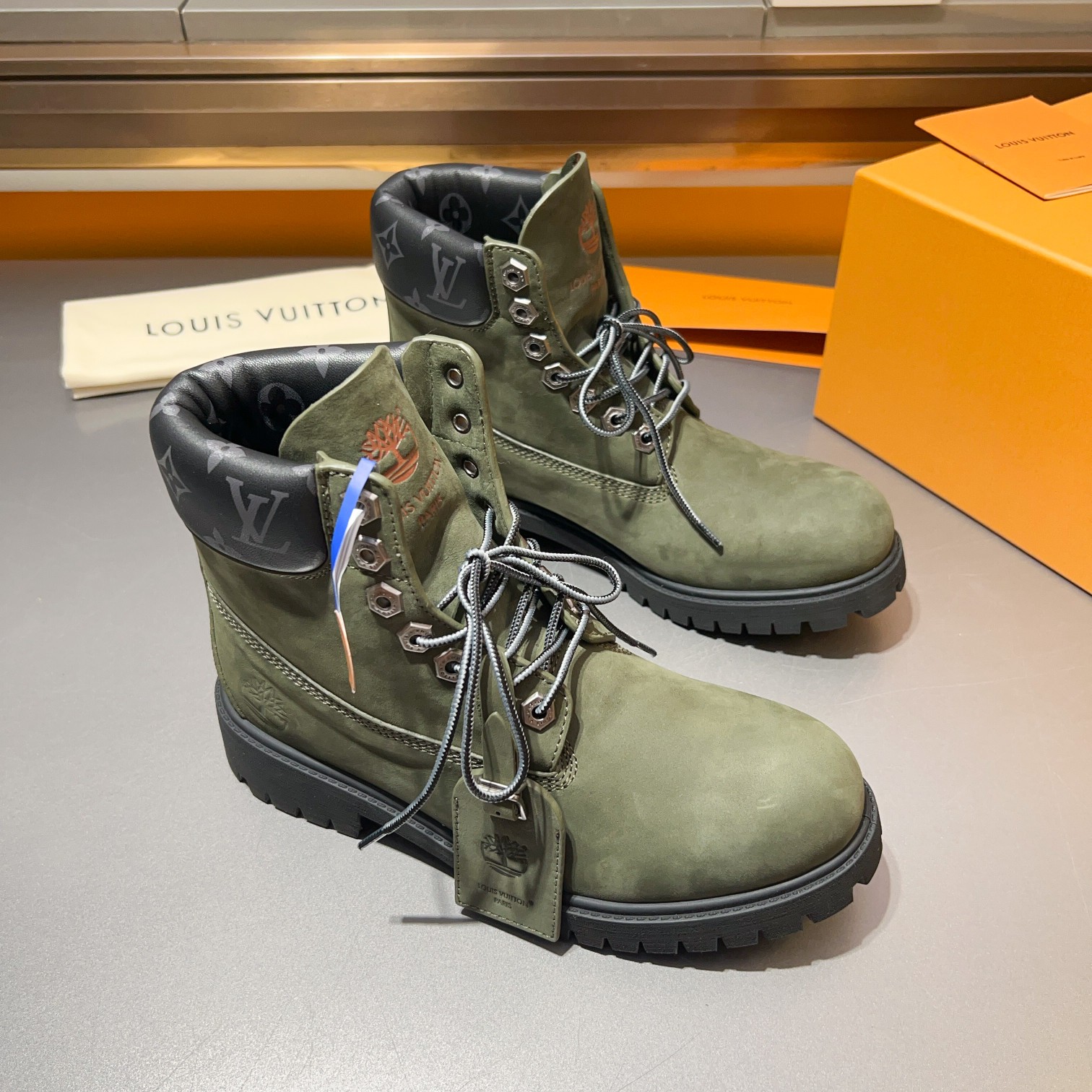 Top LV x Timberland Timberland modelos de marca conjunta botas amarillas pasadas de moda y botas de 